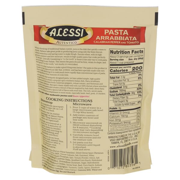 Alessi Arrabbiata pasta close-up—premium durum wheat for a robust al dente bite.