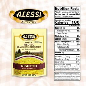 Alessi Autentico Arborio rice grains close-up highlighting premium quality and authentic risotto base.
