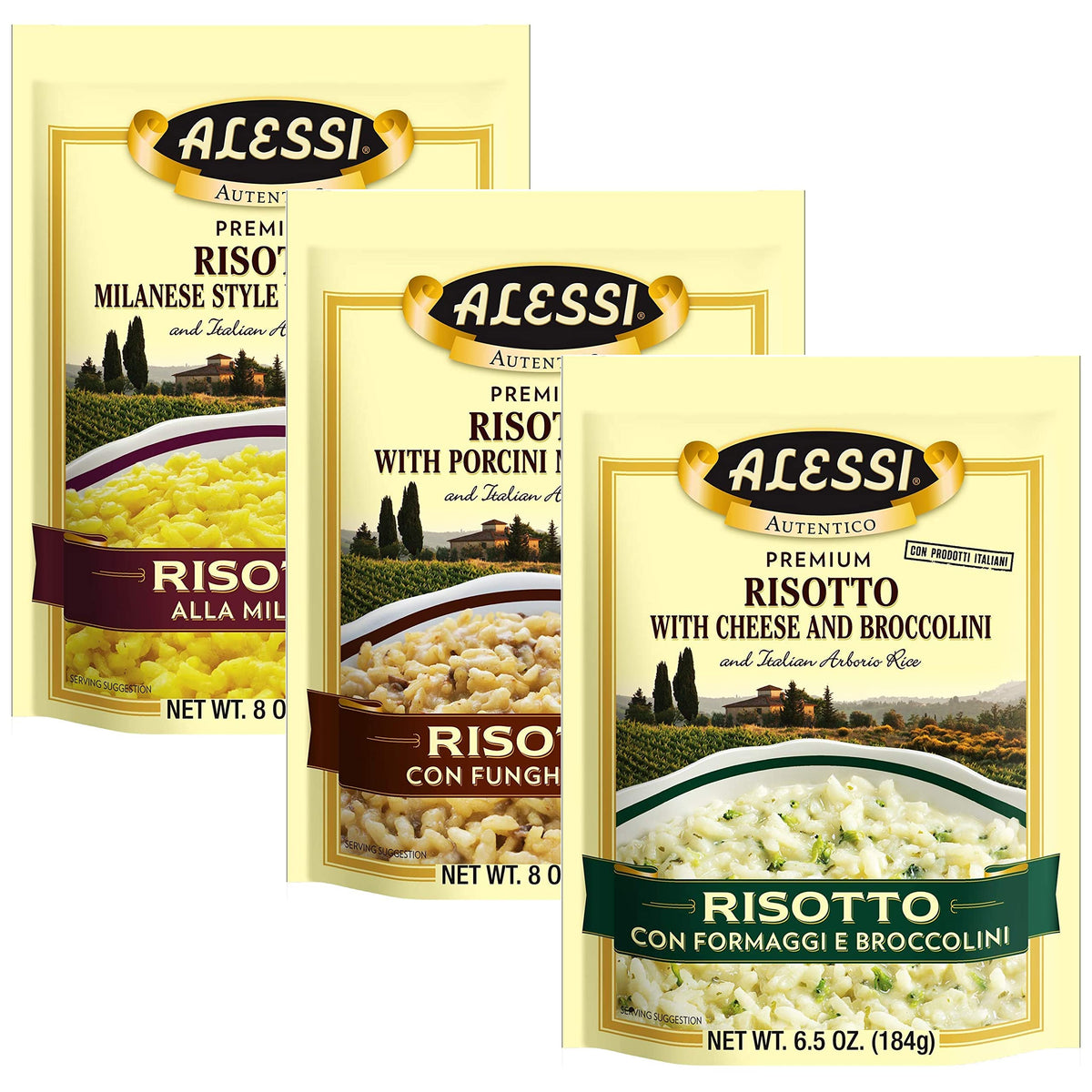 Alessi Autentico Arborio Rice pack front for creamy risotto preparation