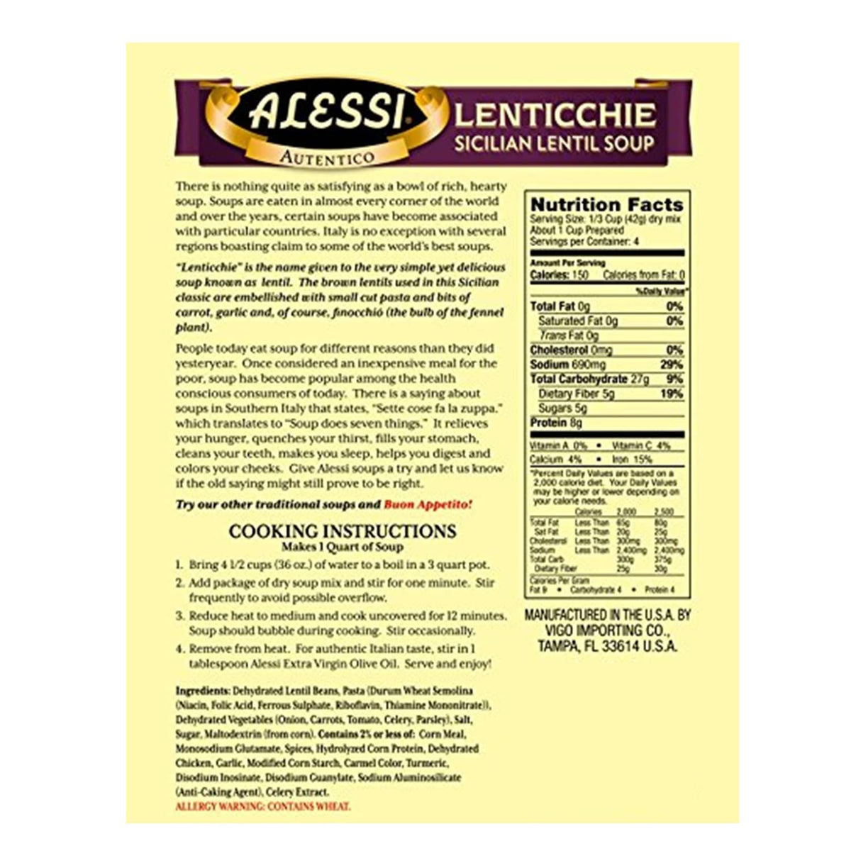 Dry soup mix package from Alessi Autentico on kitchen counter for easy weeknights