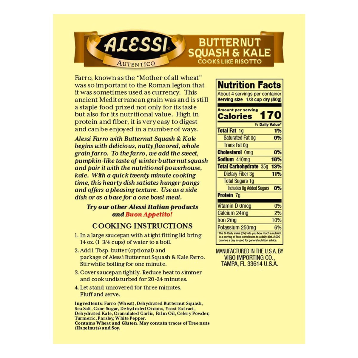 Alessi Autentico farro in simmering pot, quick weeknight meal