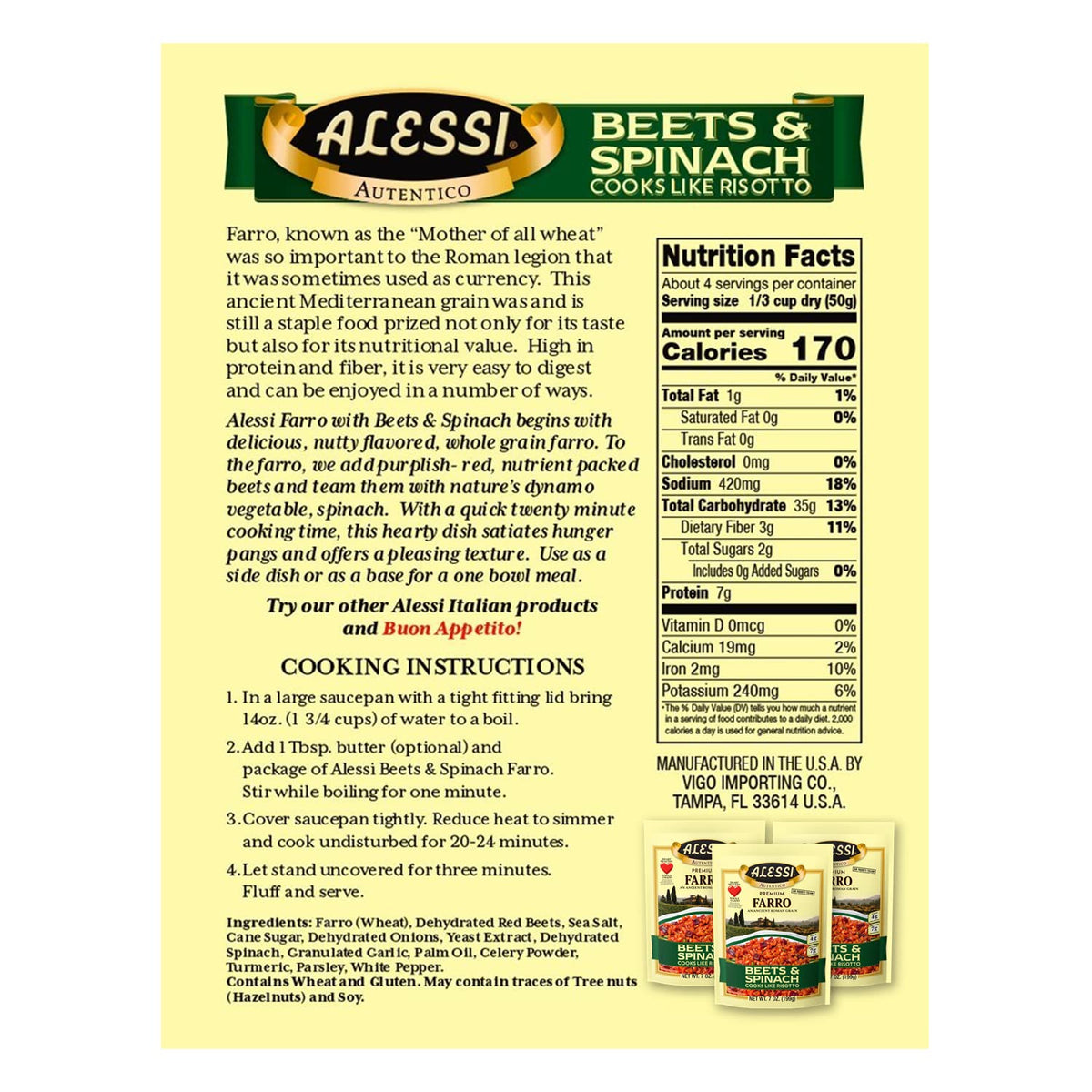 Alessi Autentico Farro with nutty flavor enhancing hearty bowls.