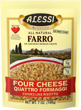 Alessi Autentico four cheese farro pack shown for easy weeknight meals