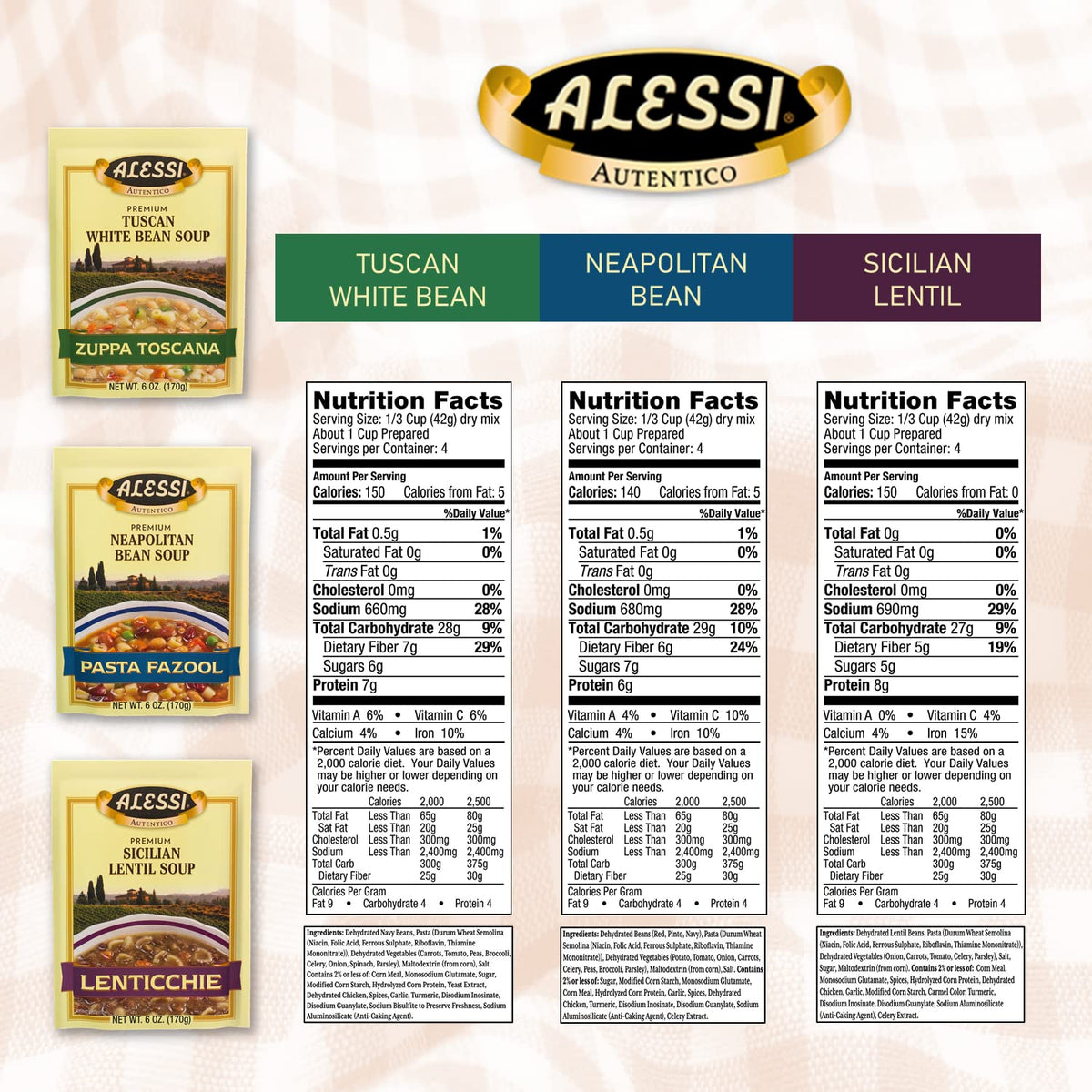 Alessi Autentico Pasta Fazool soup in 6oz can for weeknight dinners