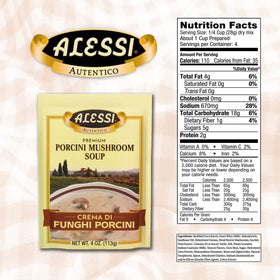 Alessi Autentico porcini mushrooms closeup, rich flavor base for comforting soups.