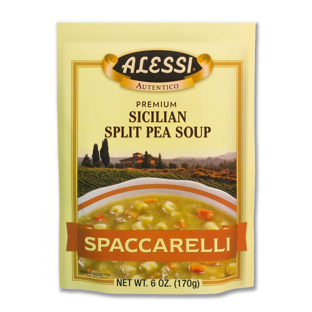 Alessi Autentico Sicilian split pea soup pack, rich flavor for quick weeknight dinners