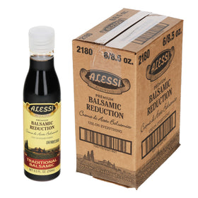 Alessi Balsamic Reduction Autentico bottle pour enhances sauces with a syrupy finish.