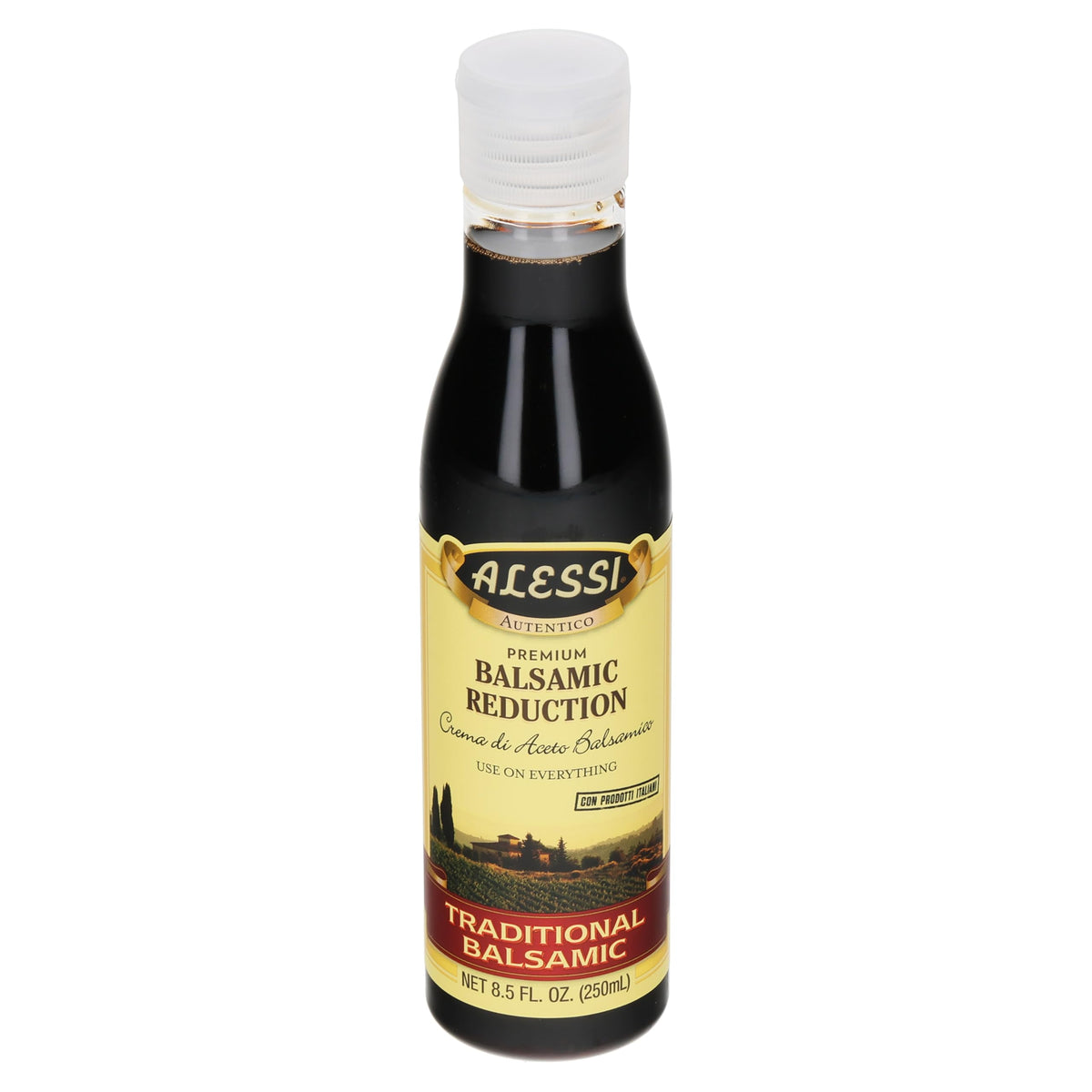 Alessi Traditional Balsamic Reduction over Caprese salad adds balanced tang.