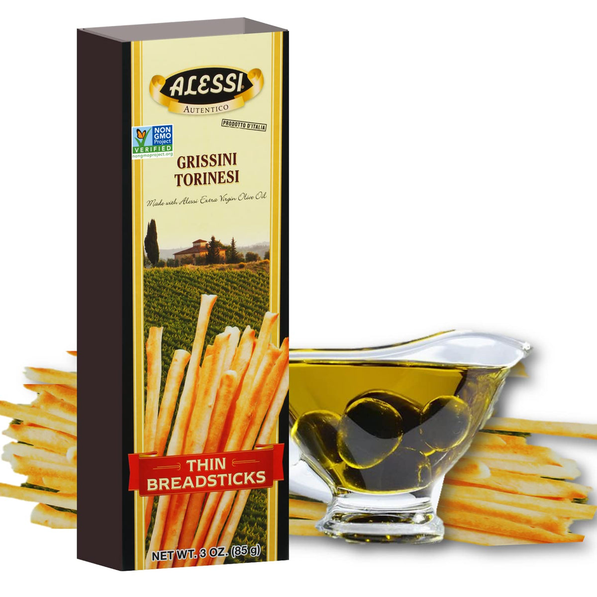 Alessi breadsticks Italian garlic thin are crisp and perfect for dipping sauces.