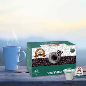 Alex's Low Acid Organic Coffee cup pour delivering a gentle, flavorful cup.