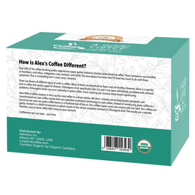 Alex's Low Acid Coffee K-Cups brewing in a single-serve machine for busy days.