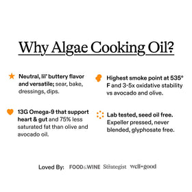 Algae Cooking Club oil uses clean fermentation and third party testing