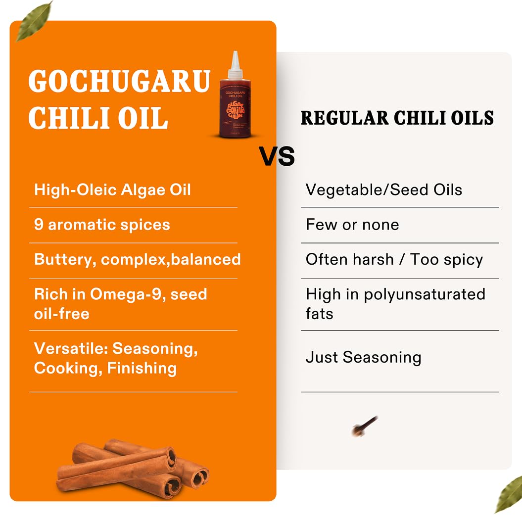 Algae Cooking Club Gochugaru Chili Oil drizzle adds smoky depth to grilled vegetables.