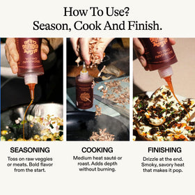 Algae Cooking Club Gochugaru Chili Oil label highlights seed-free oil claim.