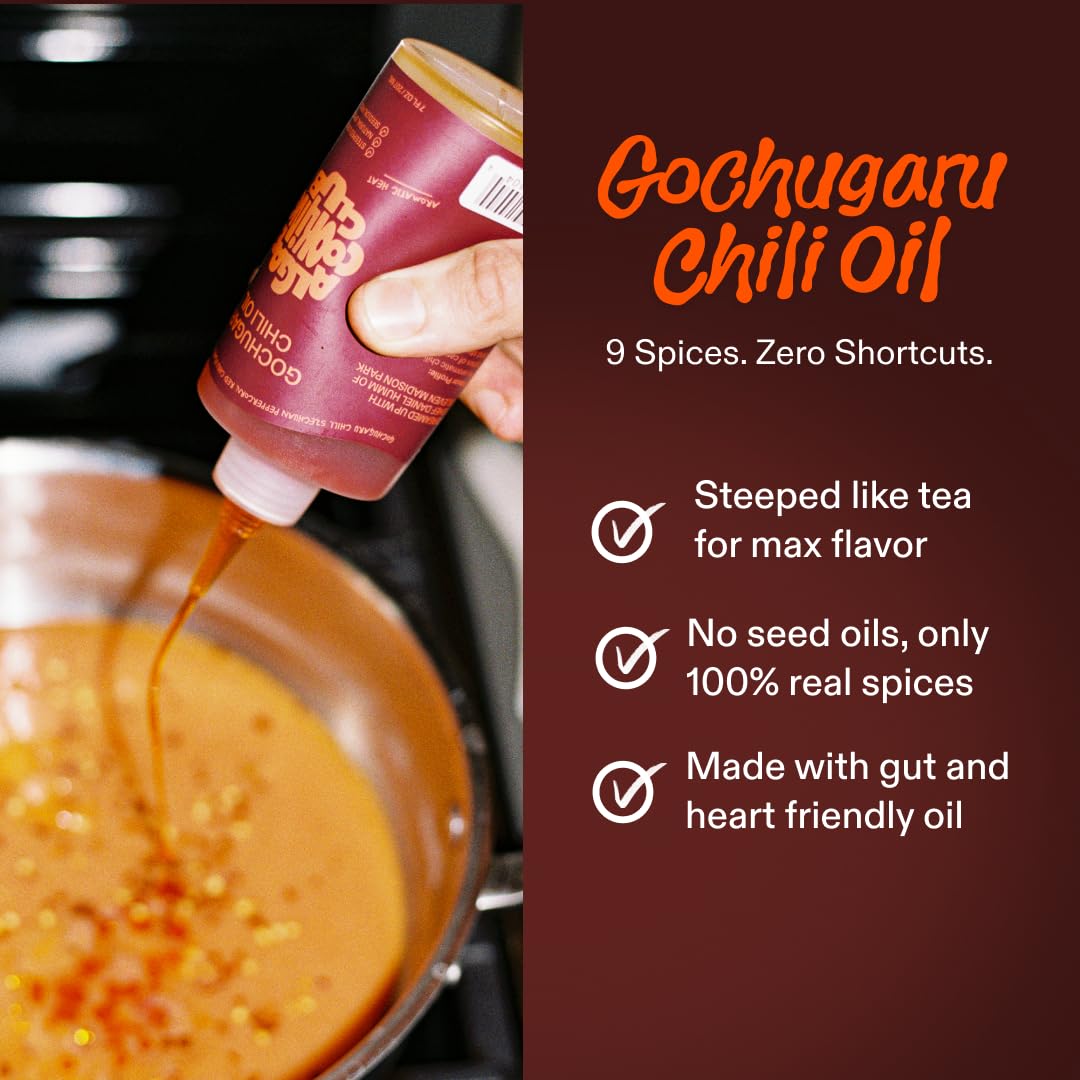 Algae Cooking Club Gochugaru Chili Oil spice blend close-up shows aromatic depth for sauces.