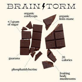 Organic dark chocolate used in Brainstorm formula