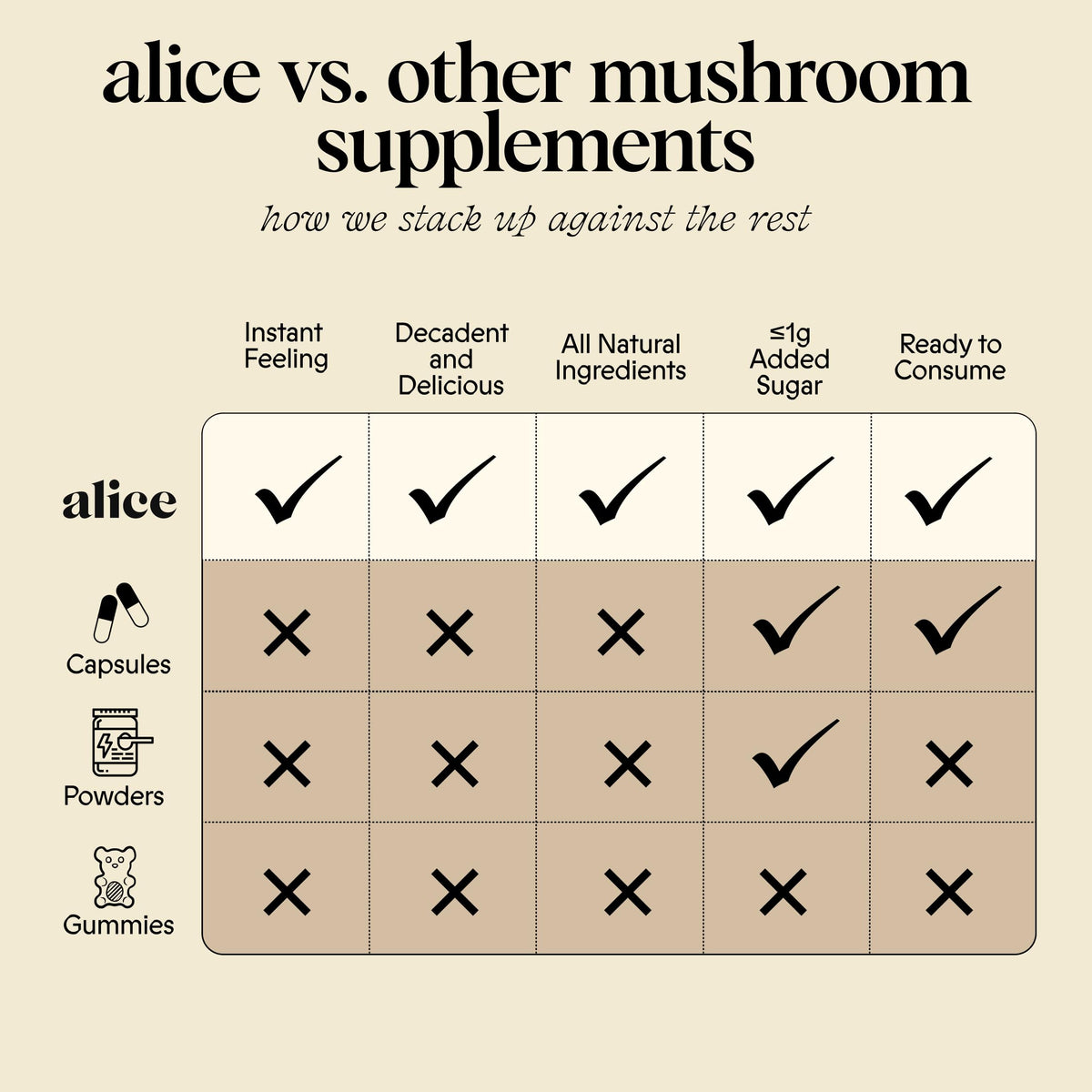 Alice Nightcap chocolate with Reishi for calm evenings.