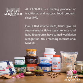 Alkanater sesame paste pouring onto hummus for smooth texture