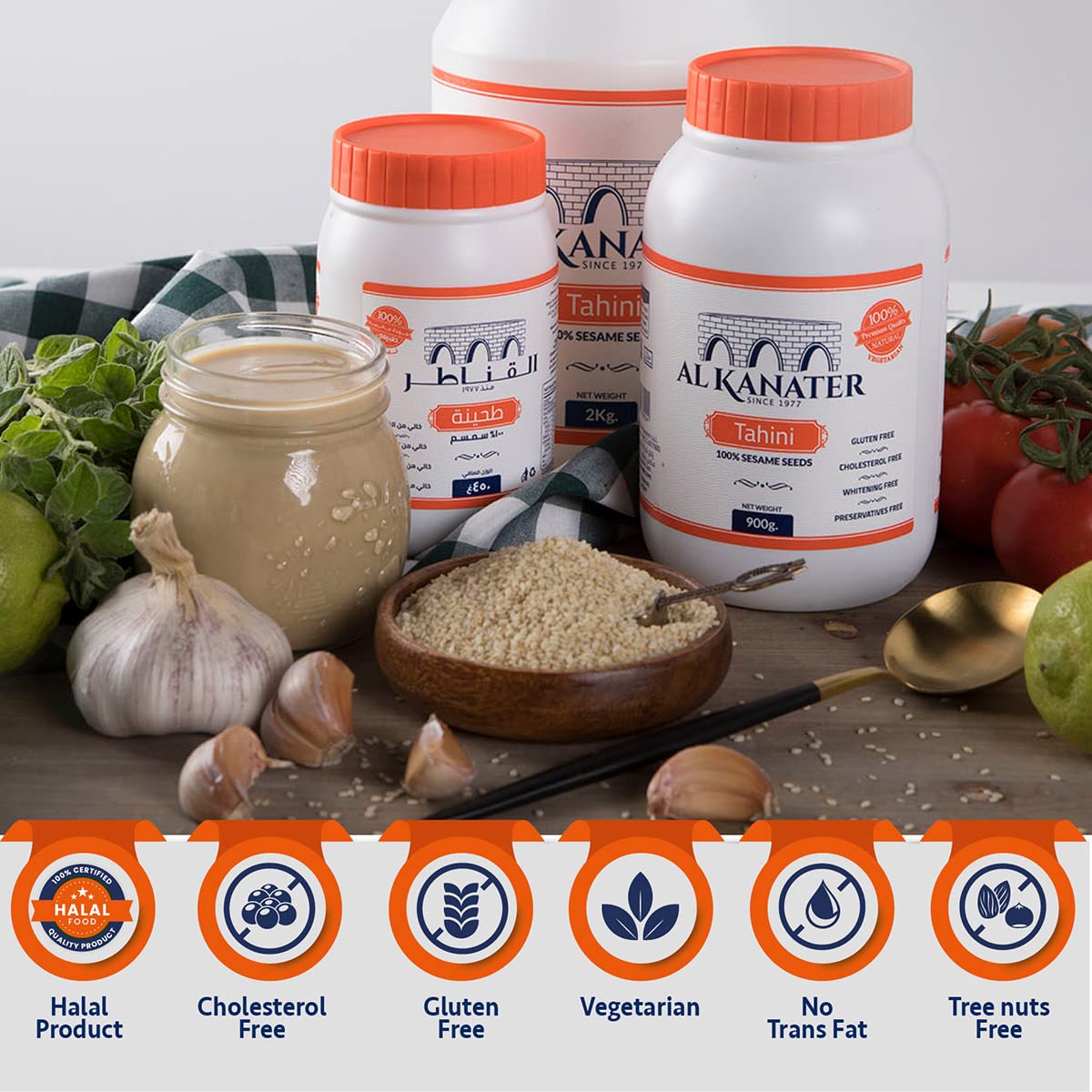 Alkanater tahini sauce base for falafel sauces and dressings