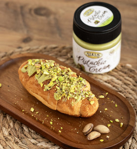 Alkis pistachio cream and Dubai chocolate bar pairing hints at versatile use.