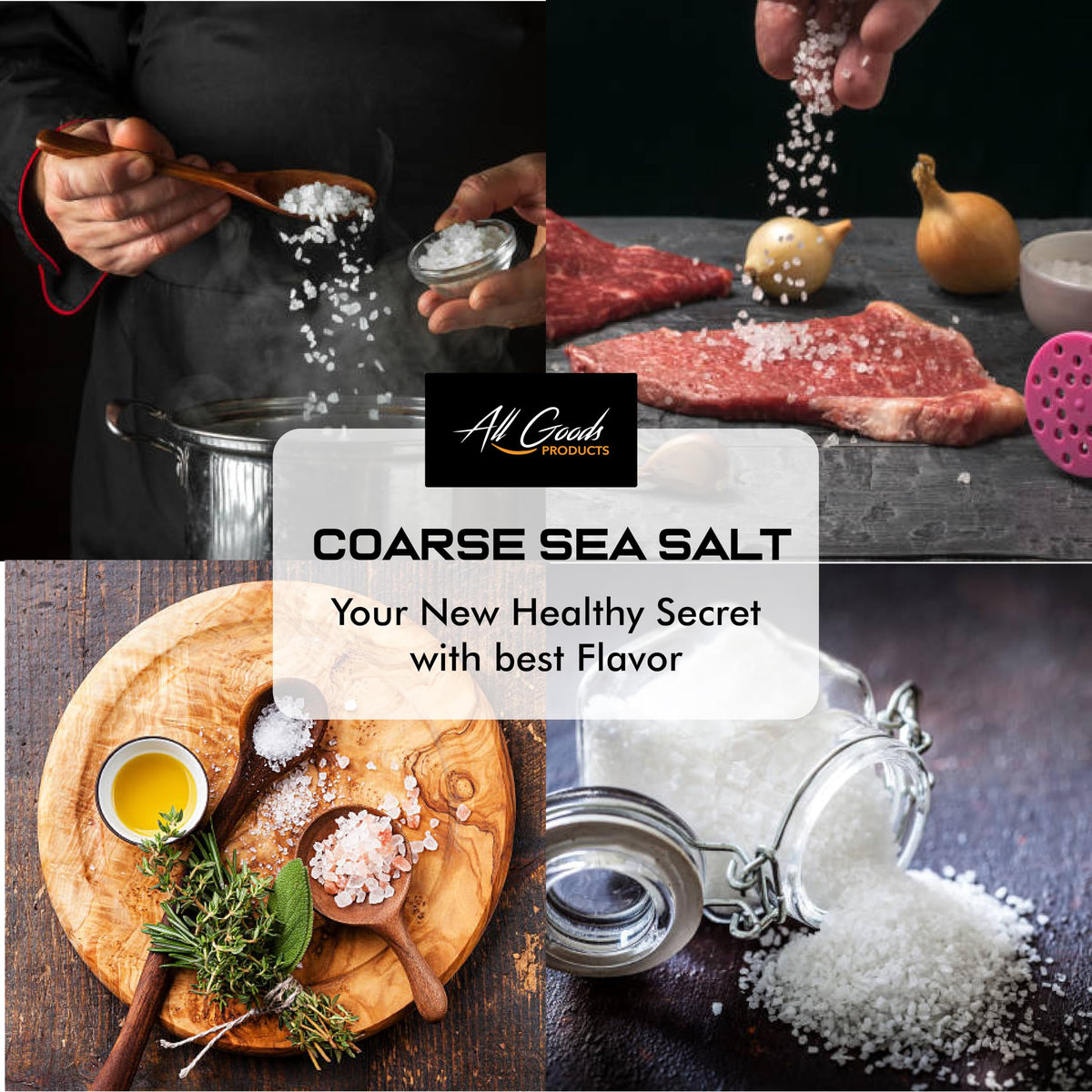 All Goods Sea Salt 72+ minerals blend adds savory complexity to dishes