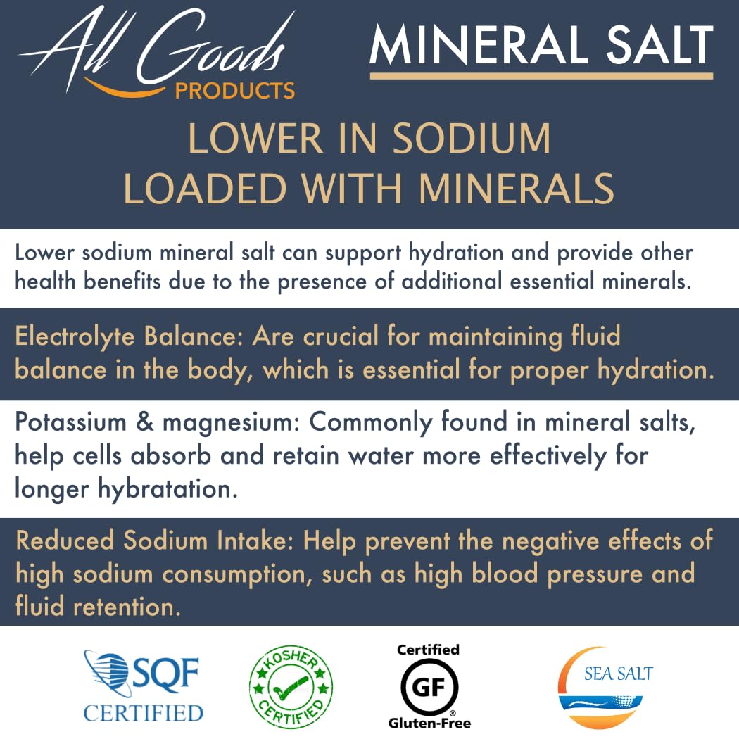All Goods Sea Salt kosher-certified label signals trusted quality.