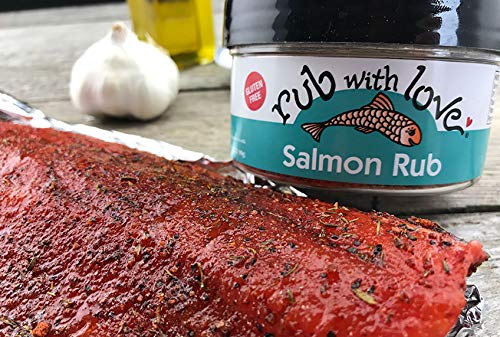 All-natural ingredients label on Rub with Love seasoning jar