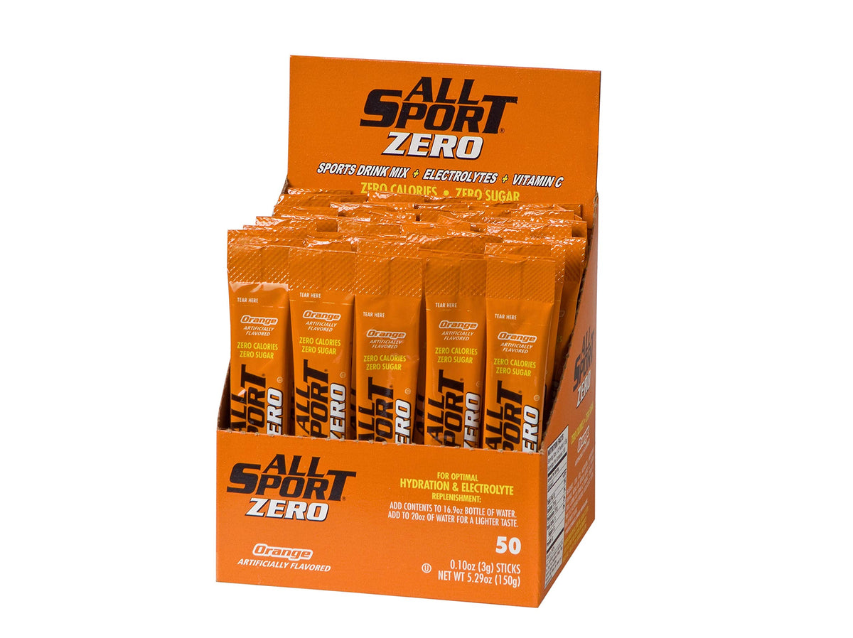 All Sport orange hydration sticks for a zero-calorie electrolyte boost during workouts