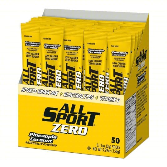 All Sport hydration sticks sachets ready for a glass of water and flavor