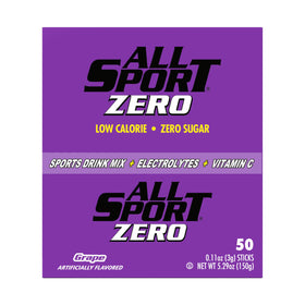 All Sport grape hydration stick dissolving in water for quick electrolyte refreshment.