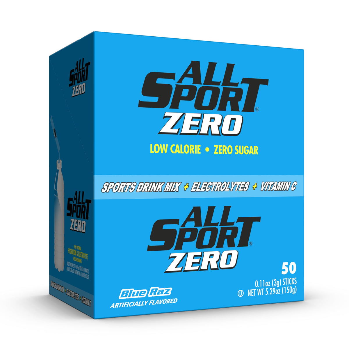 All Sport Powder Hydration Sticks jar close-up showing zero calorie hydration option