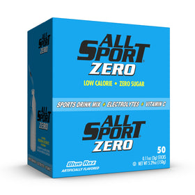 All Sport Powder Hydration Sticks jar close-up showing zero calorie hydration option