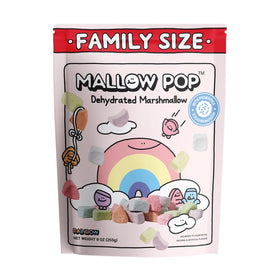All That Sweet's Mallow Pop Rainbow with Probiotics bag, on-the-go snack with colorful crunch.