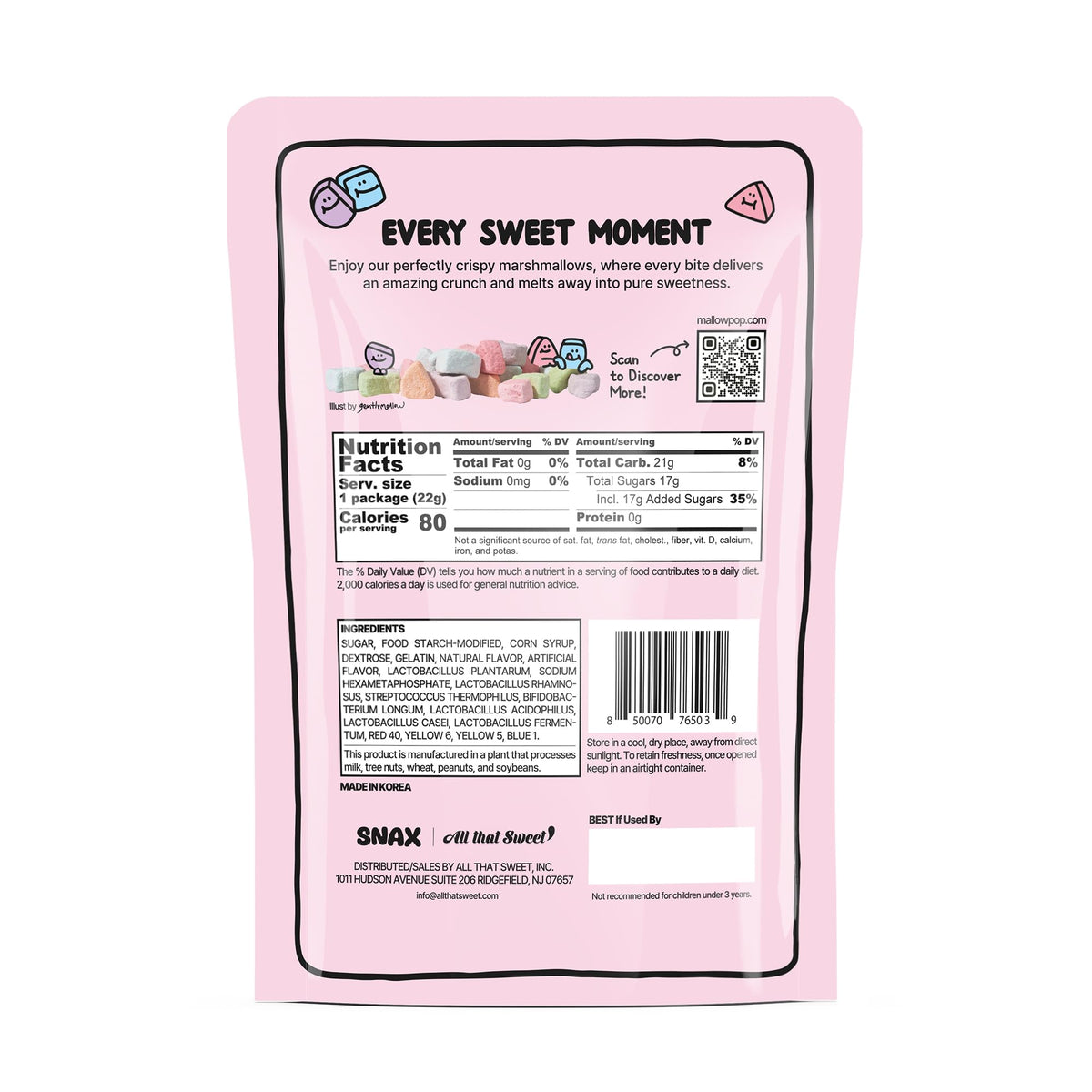 All That Sweet' Mallow Pop Rainbow closeup shows vibrant colors and crunchy texture.