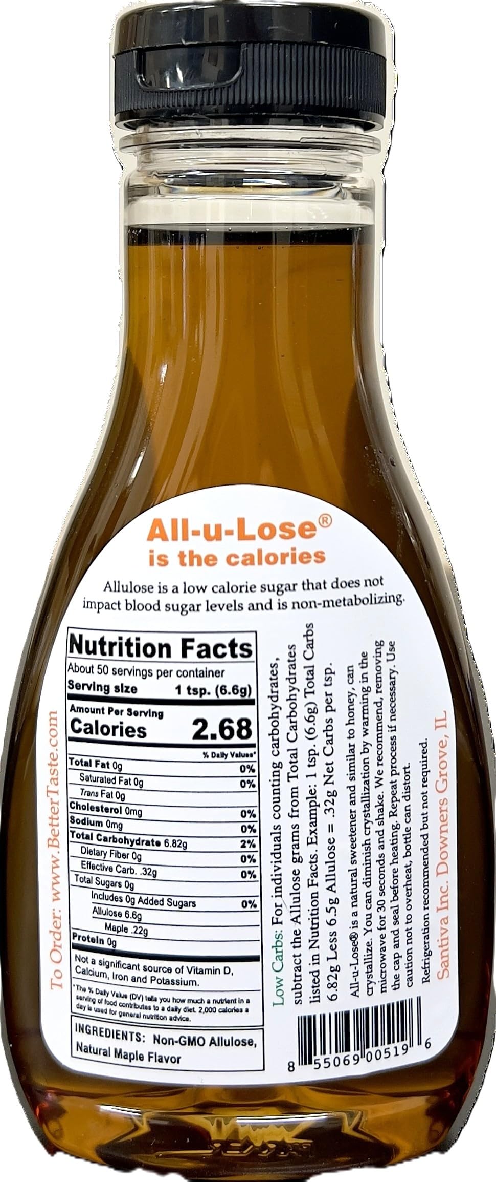 All-u-Lose BetterTaste maple syrup on pancakes for a rich, guilt-free drizzle
