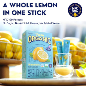 ALLBIO Lemon Juice Sticks tear-top opening, easy to pour into drinks or recipes
