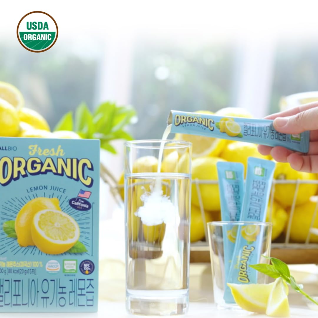 ALLBIO Organic Lemon Juice Stick in kitchen bowl, ready for cooking and baking