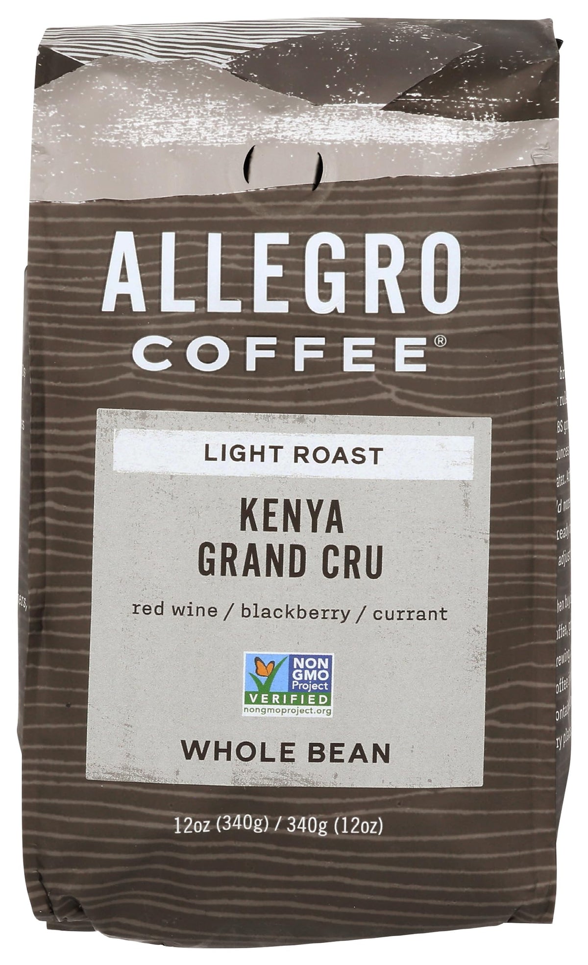 Allegro Coffee Kenya Grand Cru beans ready to grind for a rich, fruit-forward cup.