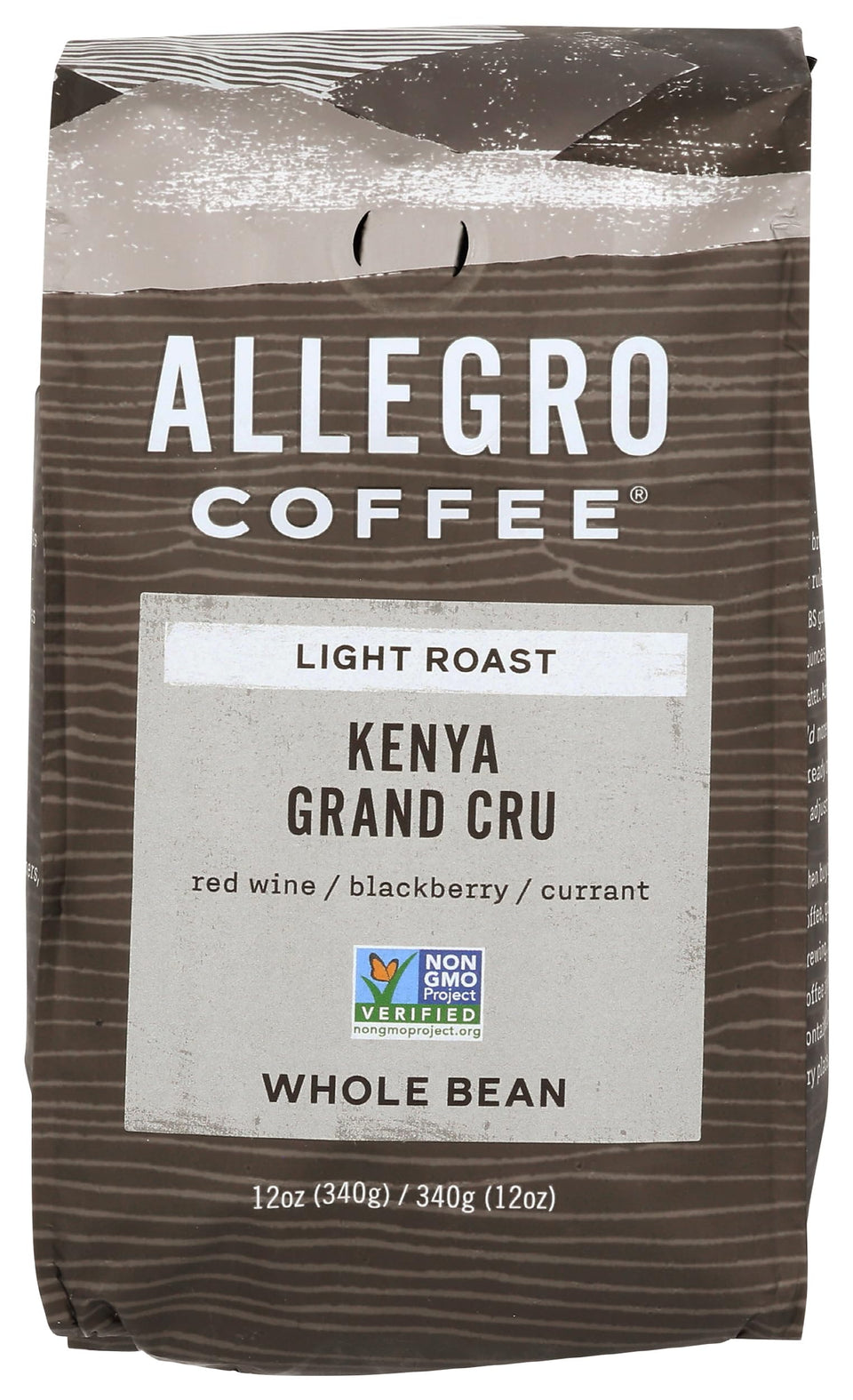 Allegro Coffee Kenya Grand Cru beans ready to grind for a rich, fruit-forward cup.