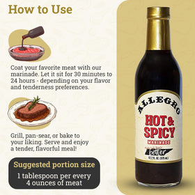 Close-up of Allegro bottle showing bold spice blend for rich flavor