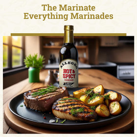 Allegro hot-spicy marinade vegetables on grill for enhanced savor.