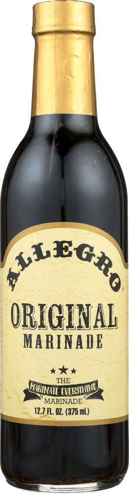 Allegro Original Marinade bottle front, ready for quick weeknight grills.