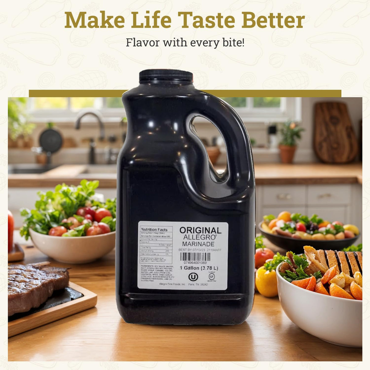 Allegro Original Marinade glaze coats chicken with savory depth.