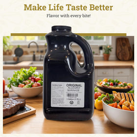 Allegro Original Marinade glaze coats chicken with savory depth.