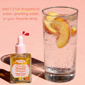 Allways Drops clean-label peach flavor delivering everyday hydration with natural ingredients.