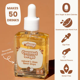 Allways Drops coconut water enhancer bottle closed for travel.