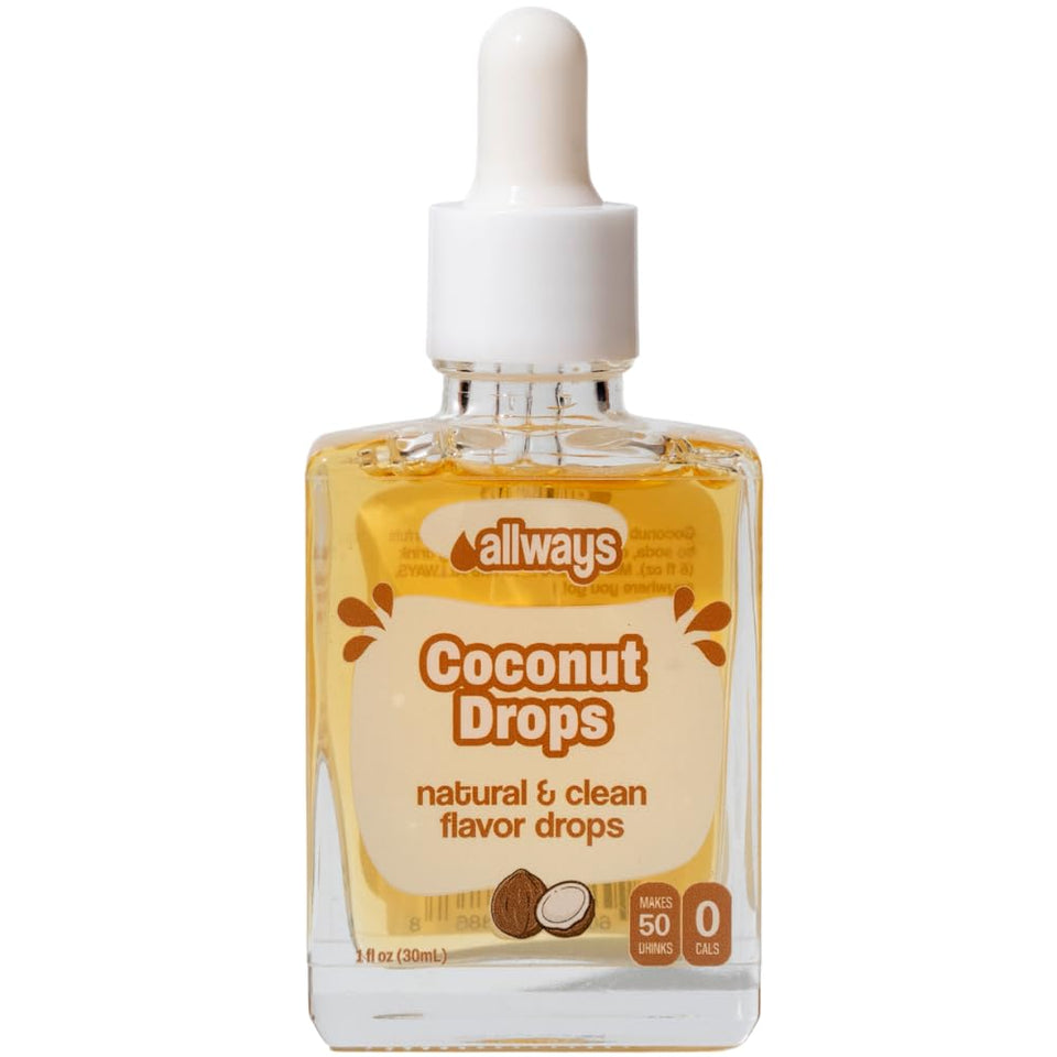 Allways Drops coconut water enhancer bottle for on-the-go hydration.