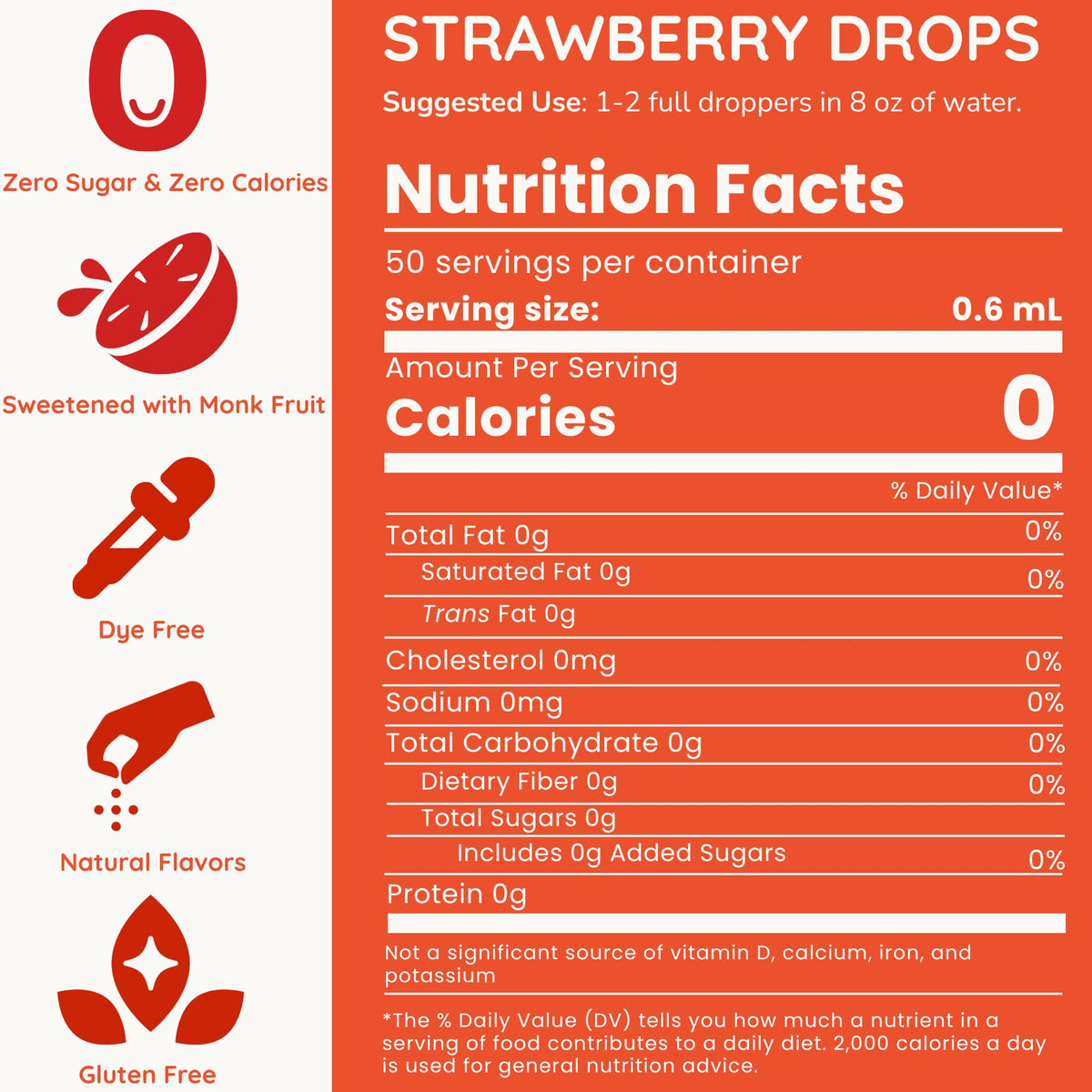 Allways Drops strawberry dropper releases precise flavor into water for customizable taste.