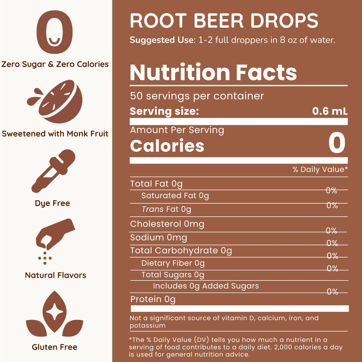 Allways Drops root beer flavoring dropper enabling quick flavor in water during lunch breaks