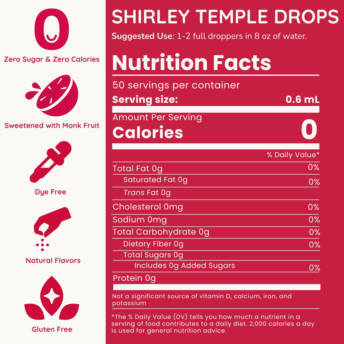 Allways Drops Shirley Temple Drops dropper releasing precise portions for taste control